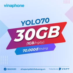 YOLO70 - Gói cước data 4G/5G của VinaPhone