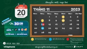 Khuyến mãi Vinaphone tháng 11 năm 2023