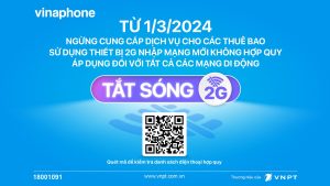 Thông báo ngừng kết nối dịch vụ với máy 2G không hợp quy